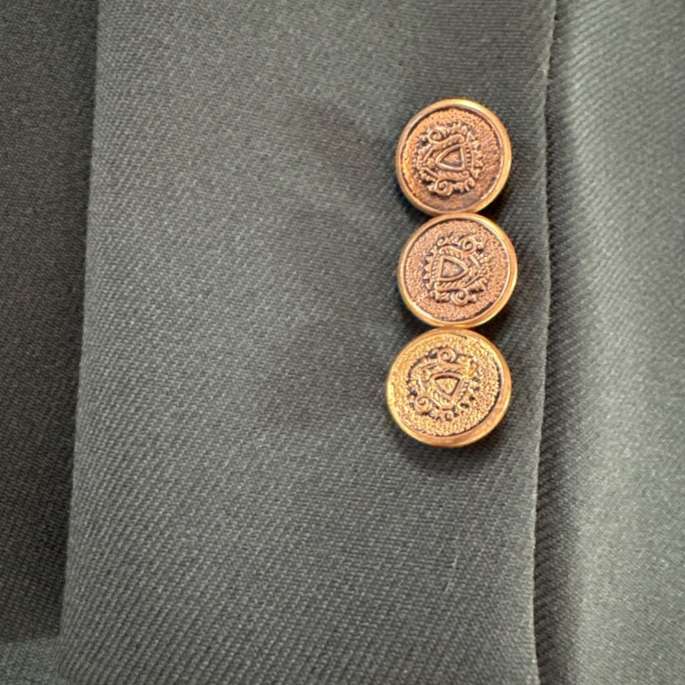 Custom Blazer Sz 38R Green Solid Masters Golf Patch Gold Buttons Sport Coat USA - Picture 2 of 10